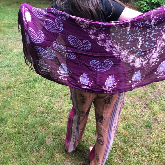 Purple raj Scarf - Picture 2 of 3